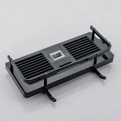 Bathroom Shelf Shower Pole Caddy Rack Storage Organiser Tray Holder Shelf  Black - Square Hole