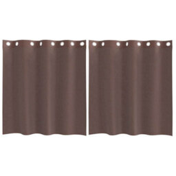 Berkfield Voile Curtains With Grommets 2 Pcs Brown 140X140 Cm - thumbnail 2
