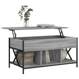 Berkfield Coffee Table Grey Sonoma 100X55X50 Cm Engineered Wood And Metal - thumbnail 4