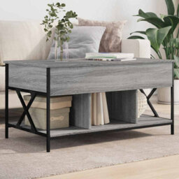 Berkfield Coffee Table Grey Sonoma 100X55X50 Cm Engineered Wood And Metal - thumbnail 1