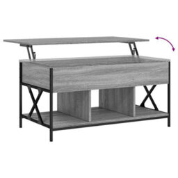 Berkfield Coffee Table Grey Sonoma 100X55X50 Cm Engineered Wood And Metal - thumbnail 8