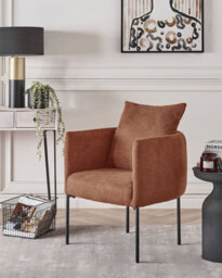 Beliani Armchair Malmos Fabric Golden Brown - thumbnail 2