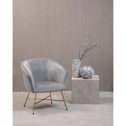 Orsina Grey Chair With Metal Frame, Comfy Grey Outdoor Velvet Chair Metal, Effortless Cleaning Velvet Chair - thumbnail 5