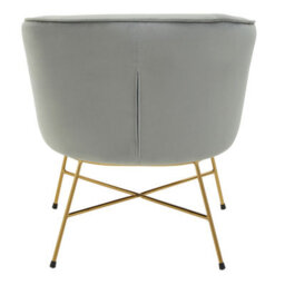 Orsina Grey Chair With Metal Frame, Comfy Grey Outdoor Velvet Chair Metal, Effortless Cleaning Velvet Chair - thumbnail 4