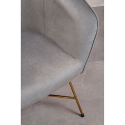 Orsina Grey Chair With Metal Frame, Comfy Grey Outdoor Velvet Chair Metal, Effortless Cleaning Velvet Chair - thumbnail 9