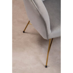 Orsina Grey Chair With Metal Frame, Comfy Grey Outdoor Velvet Chair Metal, Effortless Cleaning Velvet Chair - thumbnail 8