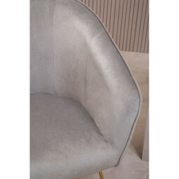 Orsina Grey Chair With Metal Frame, Comfy Grey Outdoor Velvet Chair Metal, Effortless Cleaning Velvet Chair - thumbnail 7