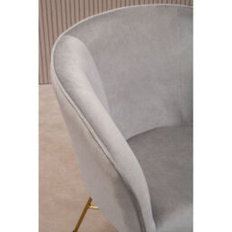 Orsina Grey Chair With Metal Frame, Comfy Grey Outdoor Velvet Chair Metal, Effortless Cleaning Velvet Chair - thumbnail 6