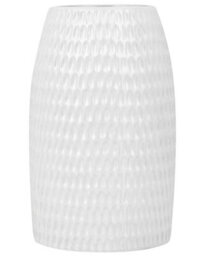 Beliani 25Cm White Stoneware Vase With Minimalist Pattern And Gloss Finish - thumbnail 1