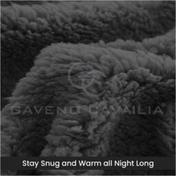 Gc Gaveno Cavailia Teddy Bear Plain Fitted Sheet Single Charcoal Fleece Thermal Warm Super Soft & Warm Fluffy Fitted Bed Sheet - thumbnail 4