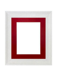 Frames By Post Scandi Limed White Frame With Red Mount For Image Size 20 X 16 Inch - thumbnail 1