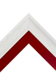Frames By Post Scandi Limed White Frame With Red Mount For Image Size 20 X 16 Inch - thumbnail 3