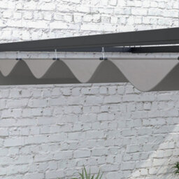 Outsunny 2 X 3(M) Wall Mounted Pergola With Retractable Roof, Dark Grey - thumbnail 9