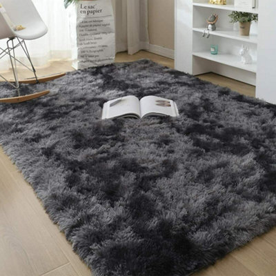 140X200Cm Dark Grey Rugs Living Room Large Soft Touch Rug Rug Fluffy Bedroom Rugs Modern Tie-Dye Rooms