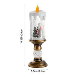 Living And Home Christmas Decorations Led Candle Crystal Lamp 8.5Cm Dia X 26Cm H - thumbnail 8
