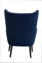 Orsina Blue Wingback Lounge Arm Chair, High Back Fabric Living Room Chair, Mid Century Arm Chair With Fabric - thumbnail 5