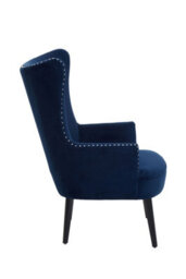 Orsina Blue Wingback Lounge Arm Chair, High Back Fabric Living Room Chair, Mid Century Arm Chair With Fabric - thumbnail 4