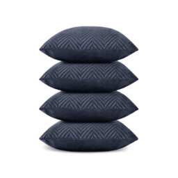 Ameha Charcoal Embossed Velvet Cushions Set, 18X18 Inch, Includes 4 Filled Cushions & 4 Covers, Breathable & Anti Allergic - thumbnail 2