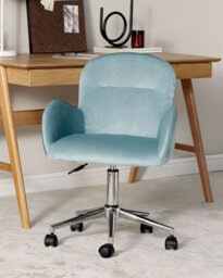 Beliani Desk Chair Priddy Velvet Mint Green - thumbnail 2