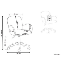 Beliani Desk Chair Priddy Velvet Mint Green - thumbnail 3