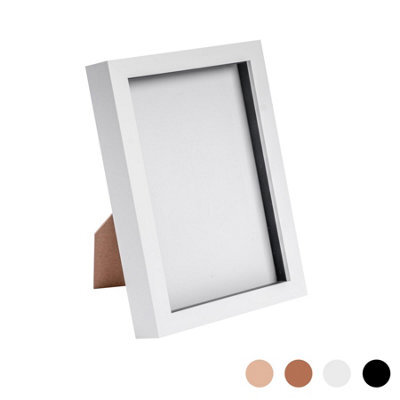 "Nicola Spring A5 (6 X 8"") Photo Frame - White - 3D Photo Frame Picture Frame Box Portrait Display Case (23.5 X 17Cm)" - image 1
