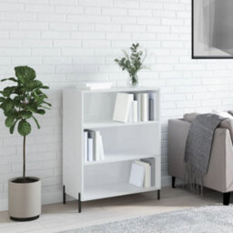 Berkfield Shelf Cabinet High Gloss White 69.5X32.5X90 Cm Engineered Wood - thumbnail 1