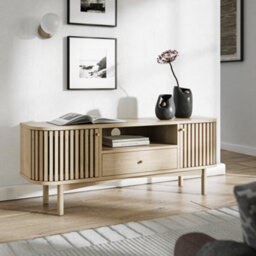 Finch Oak Slatted Wide Tv Unit By Roseland Furniture - thumbnail 2
