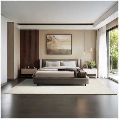 Tectake Rug Zonelle Short Pile And Ultra-Soft Carpet In Rectangular Or Round Design 200 X 290 Cm - Cream - image 1