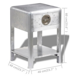 Berkfield Aviator End Table With 1 Drawer Vintage Aircraft Airman Style - thumbnail 5