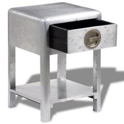 Berkfield Aviator End Table With 1 Drawer Vintage Aircraft Airman Style - thumbnail 3
