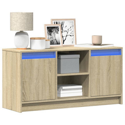Berkfield Tv Cabinet With Led Sonoma Oak 100X34X50 Cm Engineered Wood - image 1