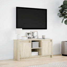 Berkfield Tv Cabinet With Led Sonoma Oak 100X34X50 Cm Engineered Wood - thumbnail 4