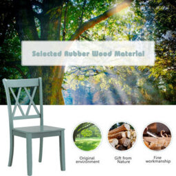 Costway Set Of 2 Dining Chairs Wooden Kitchen Side Chair Armless Chairs W/ X Back - thumbnail 6