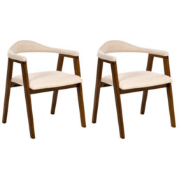Beliani Set Of 2 Dining Chairs Oneco Wood Dark Brown - thumbnail 4