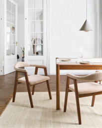 Beliani Set Of 2 Dining Chairs Oneco Wood Dark Brown - thumbnail 2