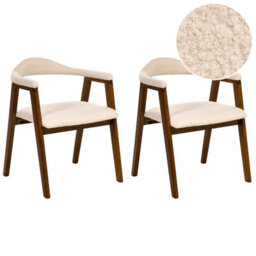 Beliani Set Of 2 Dining Chairs Oneco Wood Dark Brown - thumbnail 1