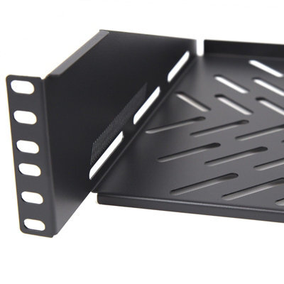 Kenable Pro Vented Cantilever Shelf 2U 250mm Deep Black For 19 Inch Data Cabinet - image 1