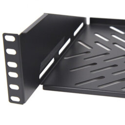 Kenable Pro Vented Cantilever Shelf 2U 250mm Deep Black For 19 Inch Data Cabinet - thumbnail 1