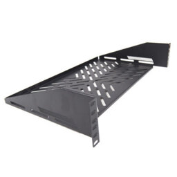 Kenable Pro Vented Cantilever Shelf 2U 250mm Deep Black For 19 Inch Data Cabinet - thumbnail 2