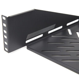 Kenable Pro Vented Cantilever Shelf 2U 250mm Deep Black For 19 Inch Data Cabinet - thumbnail 3