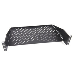 Kenable Pro Vented Cantilever Shelf 2U 250mm Deep Black For 19 Inch Data Cabinet - thumbnail 4