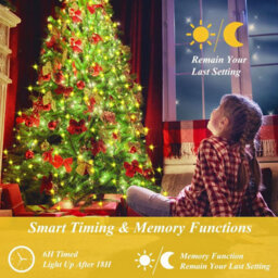 The Chair Cover Company Christmas Tree Led Ring Top Light String Outdoor Garden Waterproof Waterfall - thumbnail 3