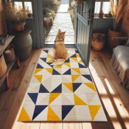 Ameha Brio Printed Rugs Bedroom Living Room Runner Rug Geometric Carpet Indoor Outdoor Mats 60X220 Cm - thumbnail 2