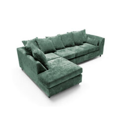Abakus Direct Harriet Crushed Chenille Large Left Facing Corner Sofa In Rifle Green - thumbnail 3