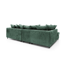 Abakus Direct Harriet Crushed Chenille Large Left Facing Corner Sofa In Rifle Green - thumbnail 4