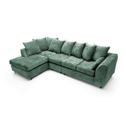 Abakus Direct Harriet Crushed Chenille Large Left Facing Corner Sofa In Rifle Green - thumbnail 2