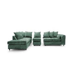 Abakus Direct Harriet Crushed Chenille Large Left Facing Corner Sofa In Rifle Green - thumbnail 5