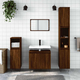 Walplus Bathroom Cabinet Brown Oak 58X33X60 Cm Engineered Wood - thumbnail 1