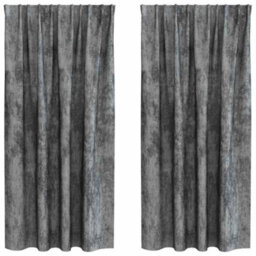 Berkfield Classic Curtain With Curtains 2 Pcs Grey 175 X 140 Cm Velvet