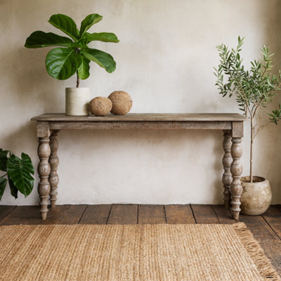 Wyld Haus Montaine Mid-Century Wide Brown Wood Console Table - image 1